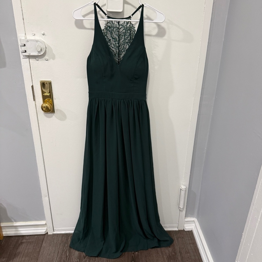 Lulus Green Lace A-Line Maxi Dress